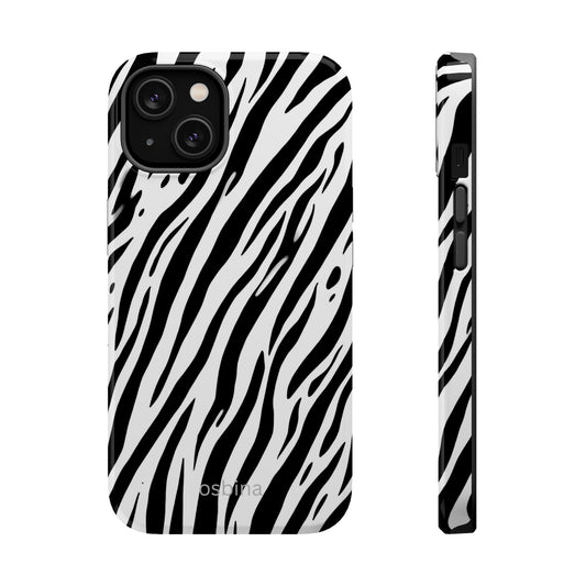 osbina | MagSafe Compatible for iPhone | The Bengal Bold Stripe Case in White + Black | The Season Collective