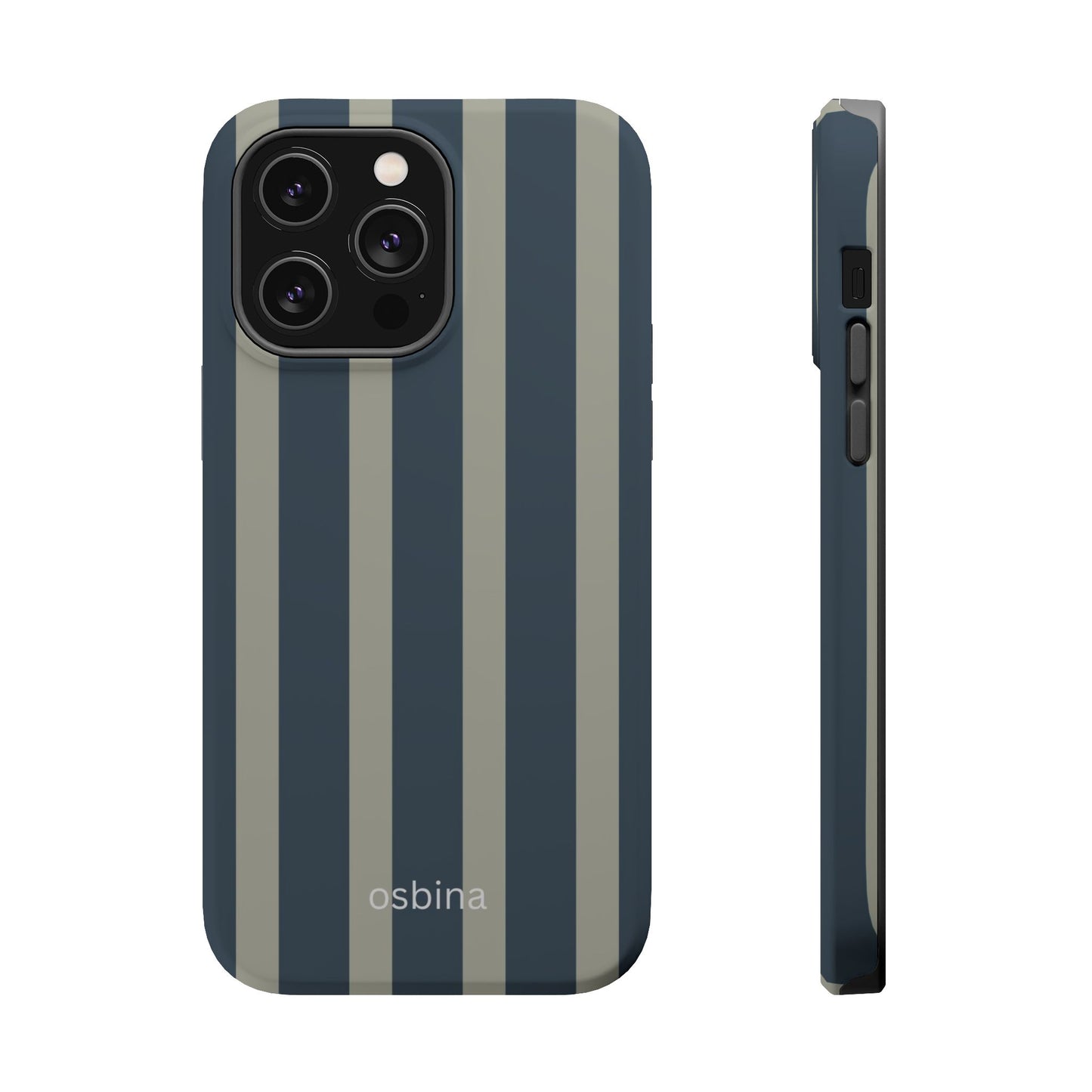 osbina | MagSafe compatible for iPhone | Grayhaven Navy & Gray Sophisticated Phone Case | Modern Muse Collection