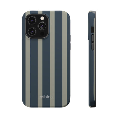 osbina | MagSafe compatible for iPhone | Grayhaven Navy & Gray Sophisticated Phone Case | Modern Muse Collection