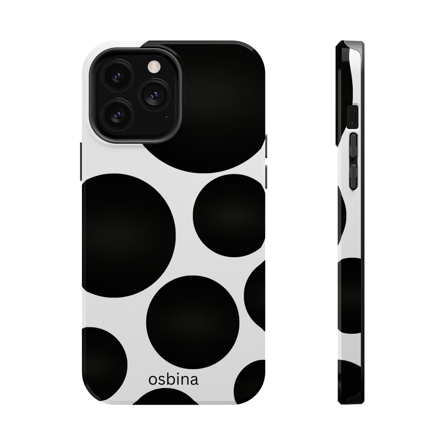 osbina | MagSafe compatible for iPhone | The Noir Bubbles Phone Case | Modern Muse Collection