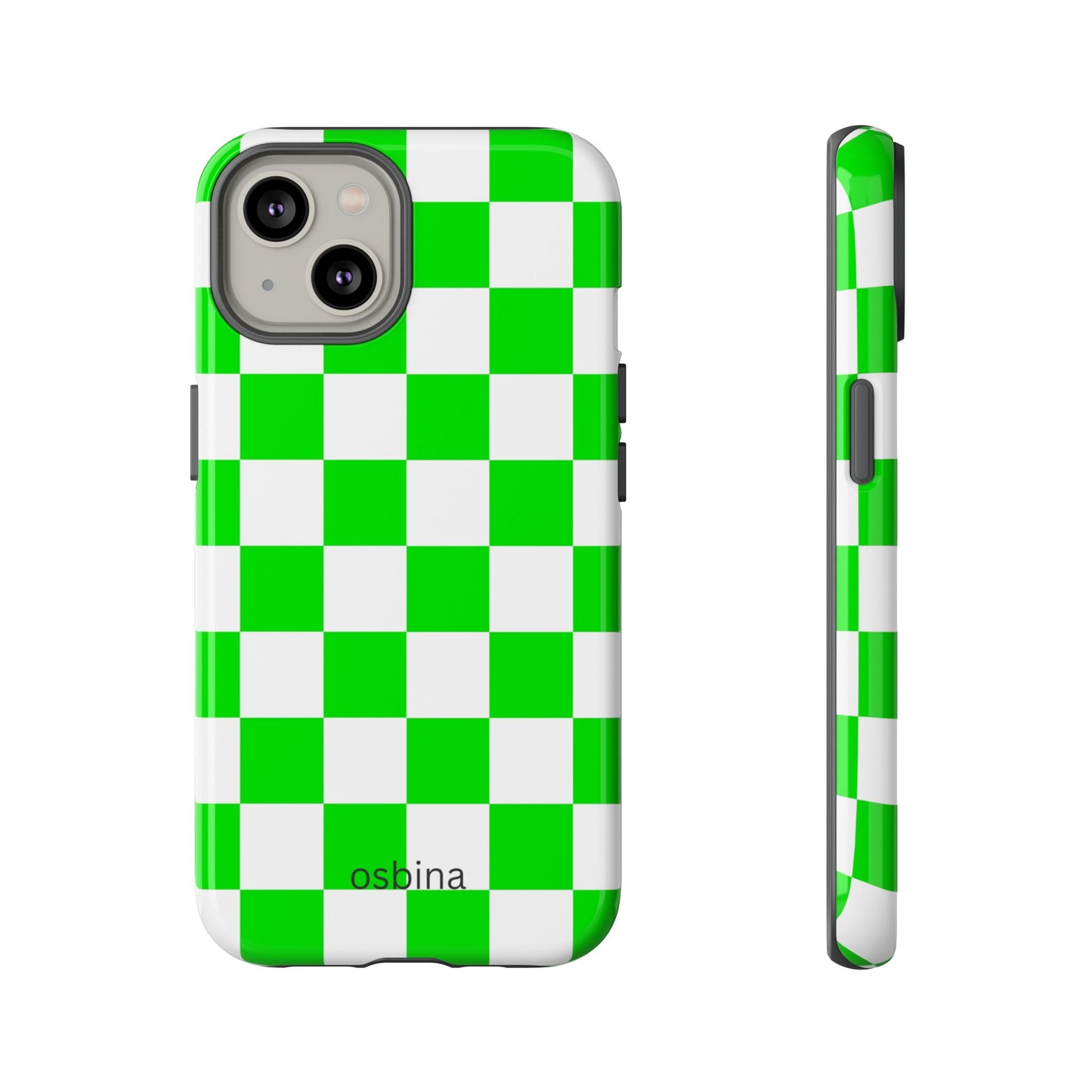 osbina | Neon Verdi Checks Phone Case | Color Edit Collection