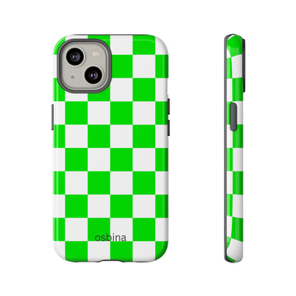 osbina | Neon Verdi Checks Phone Case | Color Edit Collection