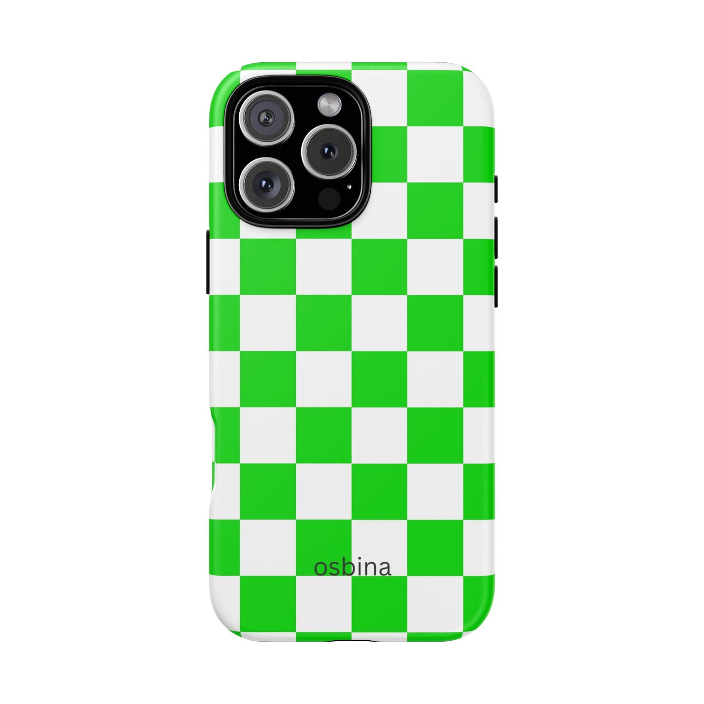 osbina | Neon Verdi Checks Phone Case | Color Edit Collection