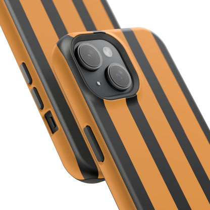 osbina | MagSafe Compatible for iPhone | The Statement Stripe Case in Black + Orange | The Season Collective