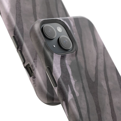 osbina | MagSafe Compatible for iPhone | Stripes on Point — The Muted Gray + Black Tiger Case | The Season Collective