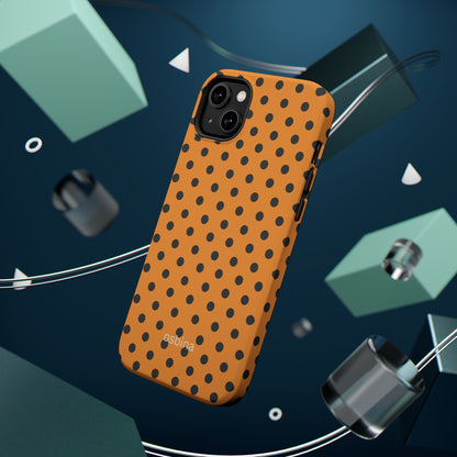 osbina | MagSafe Compatible for iPhone | Spot On Chic — The Orange + Black Polka Dot Case | The Season Collective