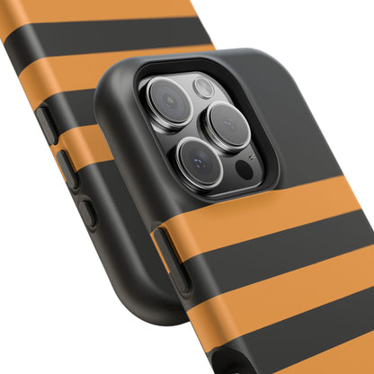 osbina | MagSafe Compatible for iPhone | The Horizon Stripe Case in Black + Orange | The Season Collective