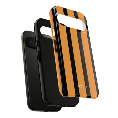 osbina | The Statement Stripe Case in Black + Orange | The Season Collective