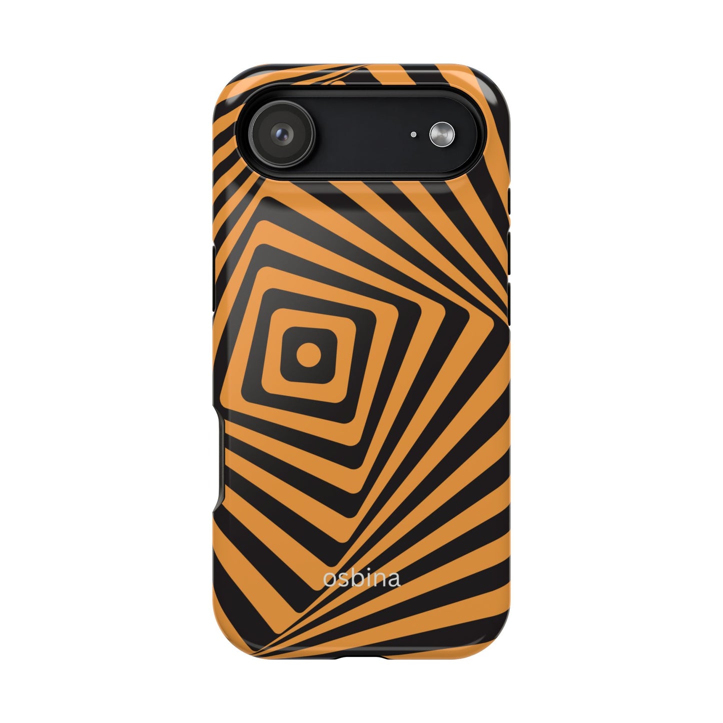 osbina | MagSafe Compatible for iPhone | Step Into the Zone — The Orange + Black Spiral Case | The Season Collective