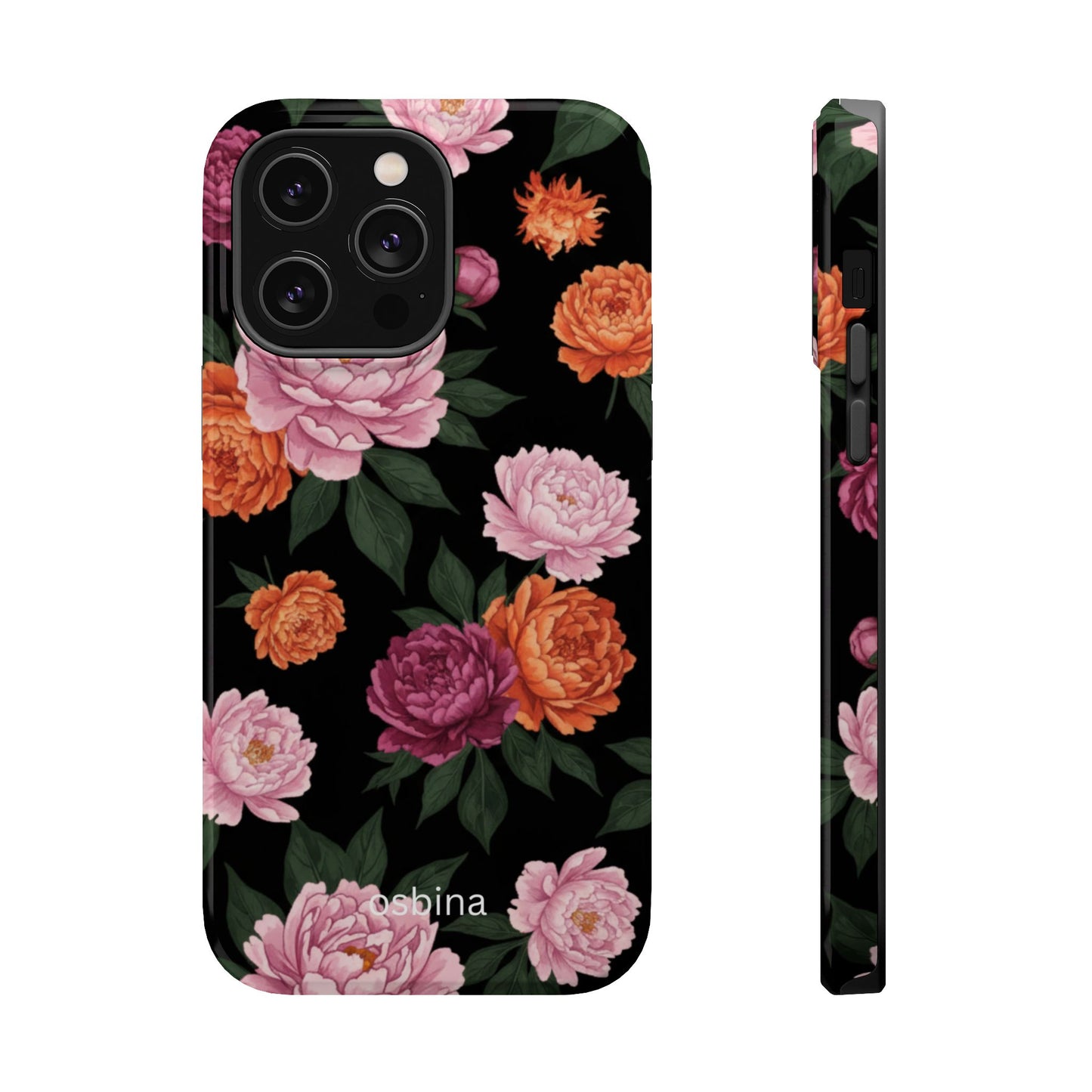 osbina | MagSafe for iPhone | The Peony Noir Designer Case