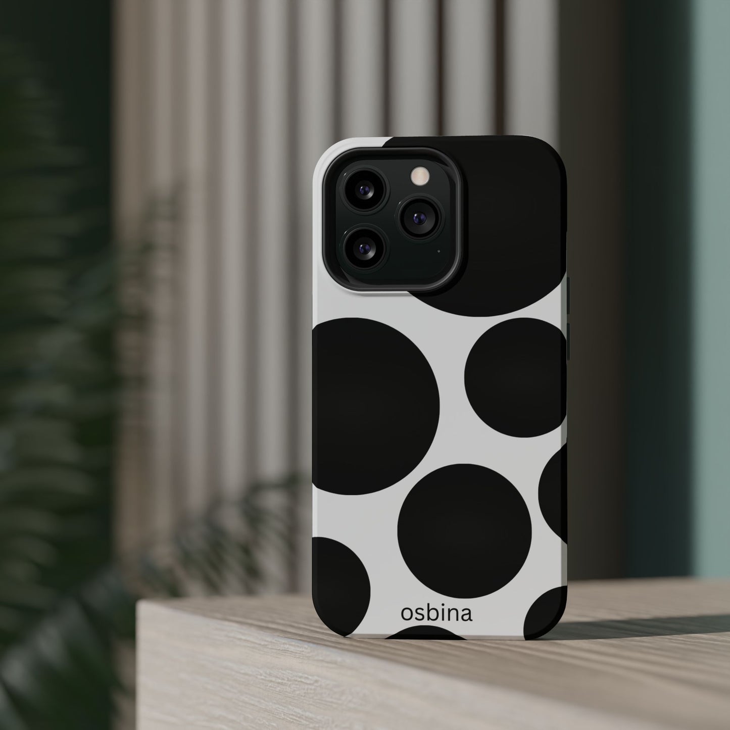 osbina | MagSafe compatible for iPhone | The Noir Bubbles Phone Case | Modern Muse Collection