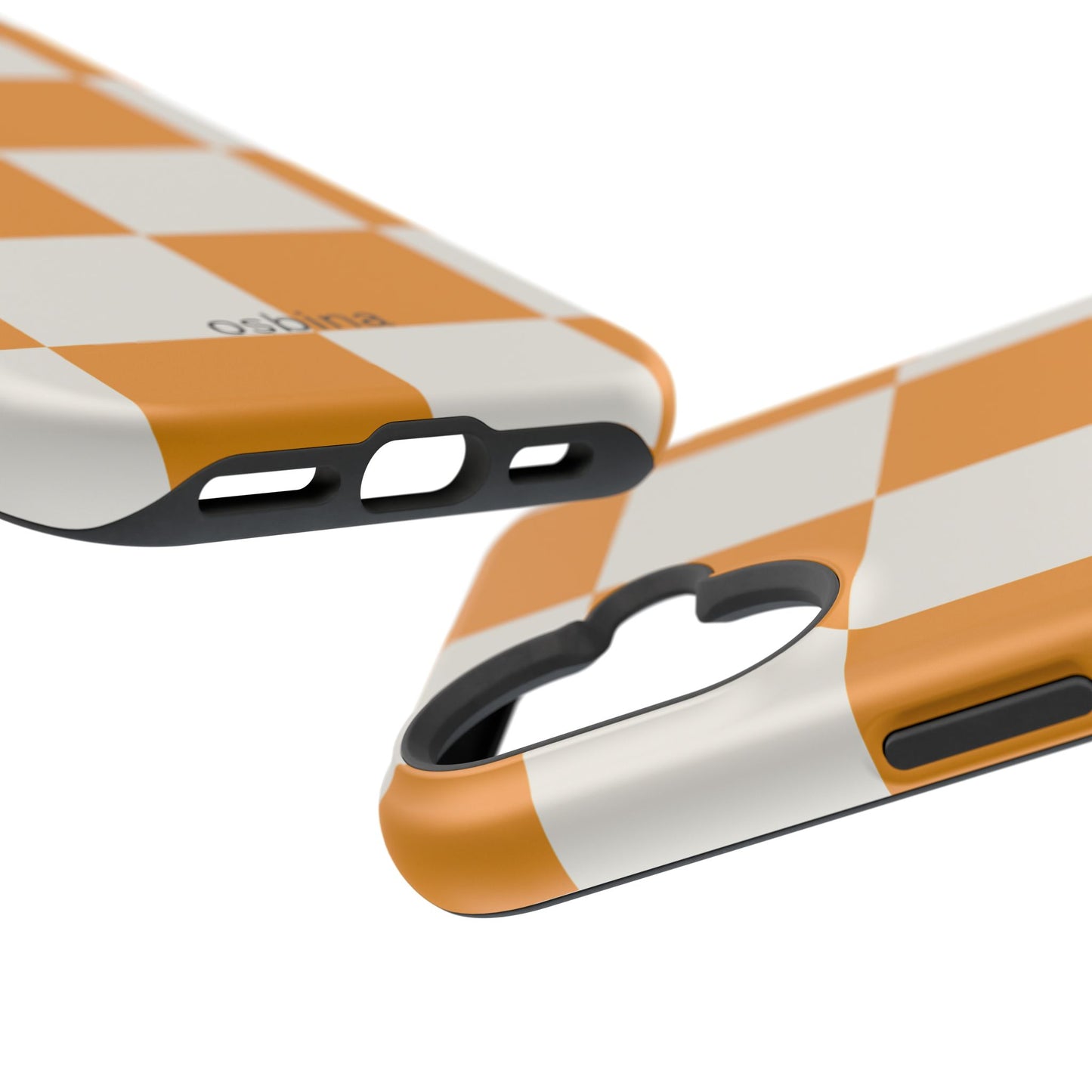 osbina | MagSafe Compatible for iPhone | Check You Out — The Orange + White Check Case | The Season Collective