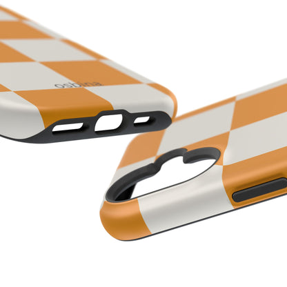 osbina | MagSafe Compatible for iPhone | Check You Out — The Orange + White Check Case | The Season Collective