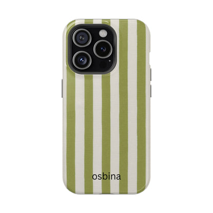 osbina | MagSafe for iPhone | Verde Stripe Designer Case