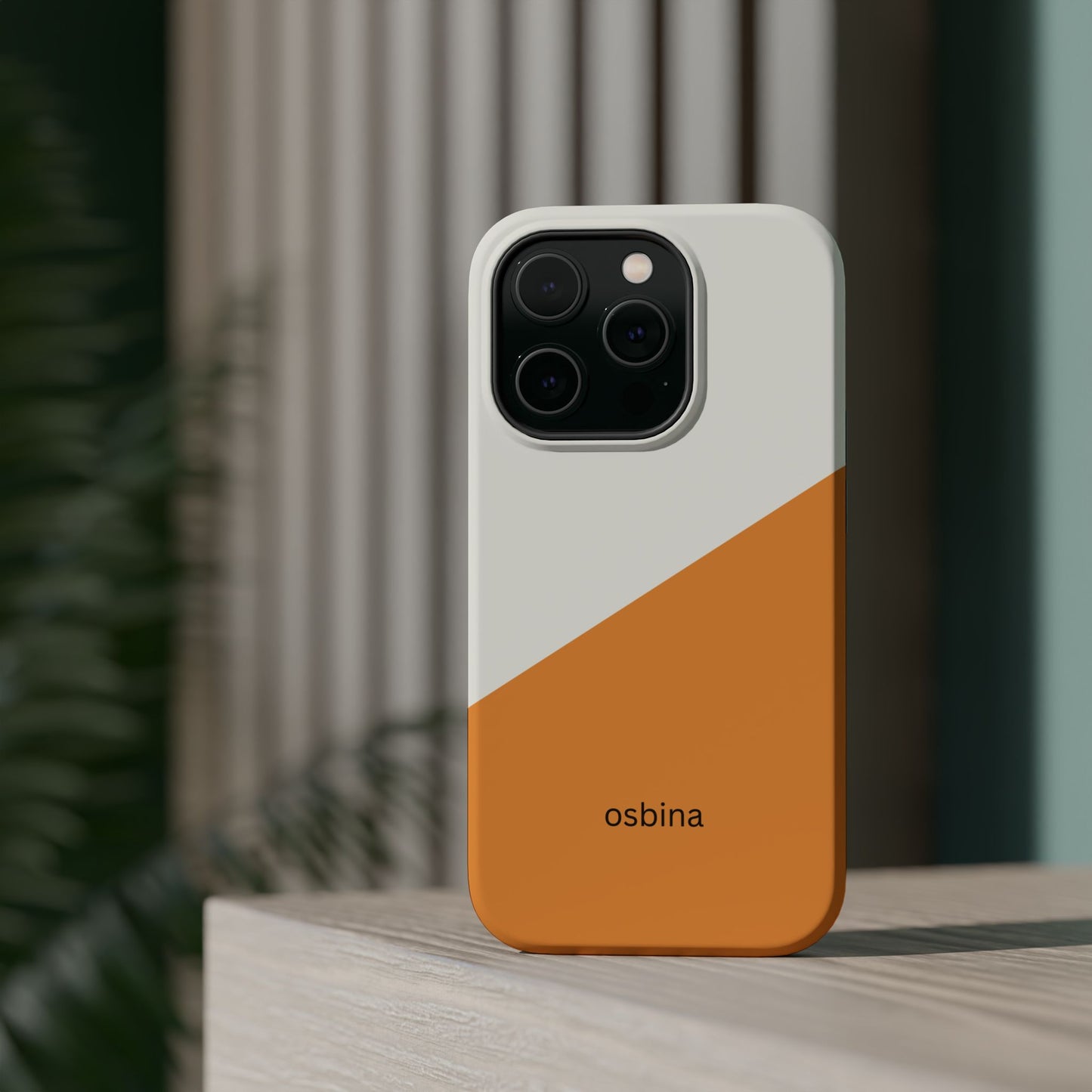 osbina | MagSafe Compatible for iPhone | Divide & Conquer — The Orange + White Split Diagonal Case | The Season Collective