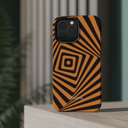 osbina | MagSafe Compatible for iPhone | Step Into the Zone — The Orange + Black Spiral Case | The Season Collective