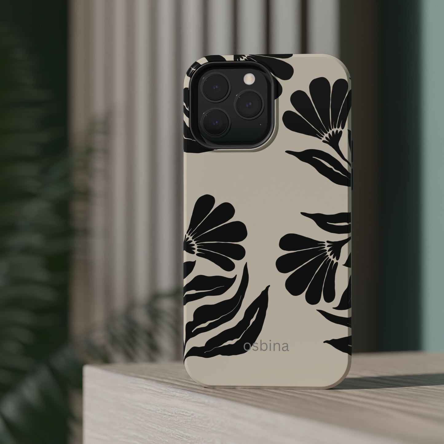 osbina | MagSafe compatible for iPhone | Obsidian Bloom Flower Phone Case | Modern Muse Collection