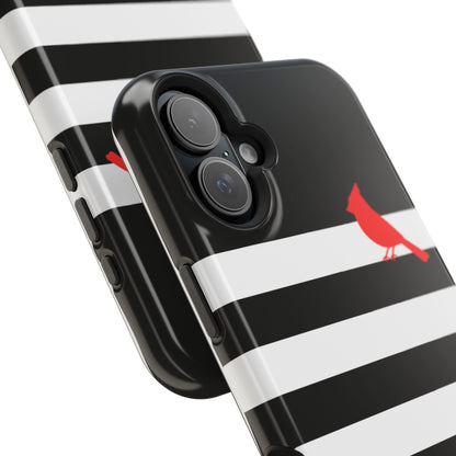 osbina | MagSafe compatible for iPhone | Redbird Edition Thinking of You Phone Case Black & White Stripe | Inspired By Collection