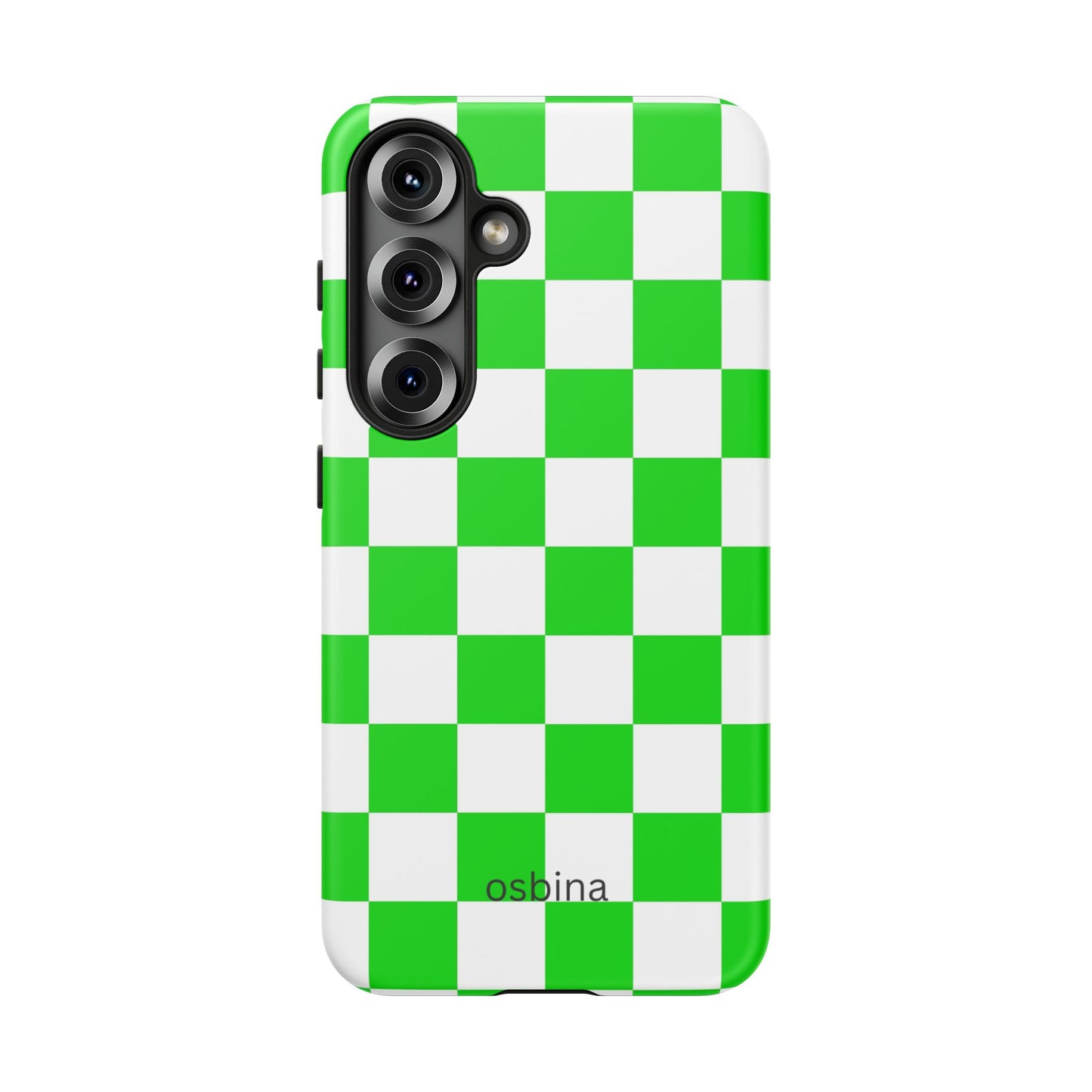 osbina | Neon Verdi Checks Phone Case | Color Edit Collection