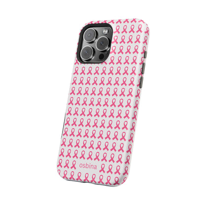 osbina |  MagSafe compatible for iPhone | Limited Edition The Side By Side Pink Ribbons Case in Light Pink + Soft Pink + Hot Pink | The Pink October Collection | Inspired By