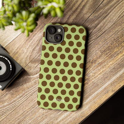 osbina | Chartreuse Cocoa Dots Phone Case | Color Edit Collection