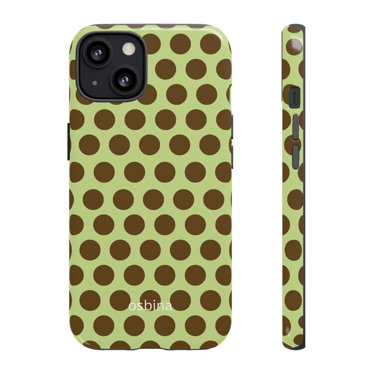 osbina | Chartreuse Cocoa Dots Phone Case | Color Edit Collection