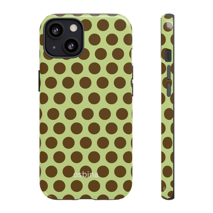 osbina | Chartreuse Cocoa Dots Phone Case | Color Edit Collection