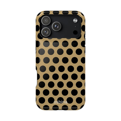osbina | MagSafe compatible for iPhone | Camel Noir Dots Phone Case | Modern Muse Collection