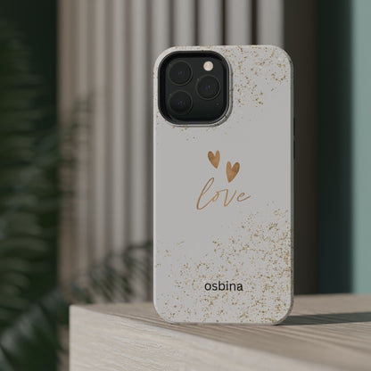 osbina | MagSafe compatible for iPhone | Golden Amour Phone Case | Modern Muse Collection