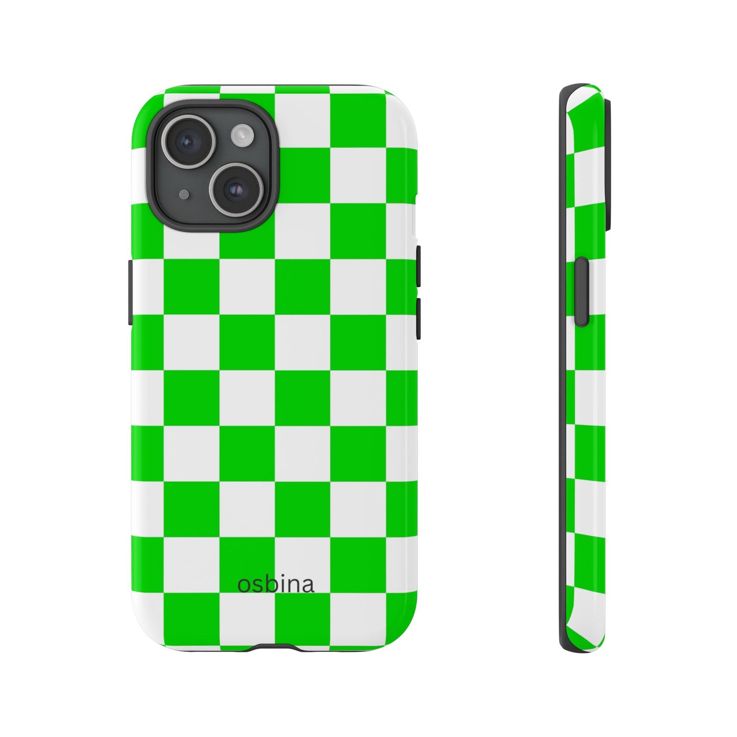 osbina | Neon Verdi Checks Phone Case | Color Edit Collection