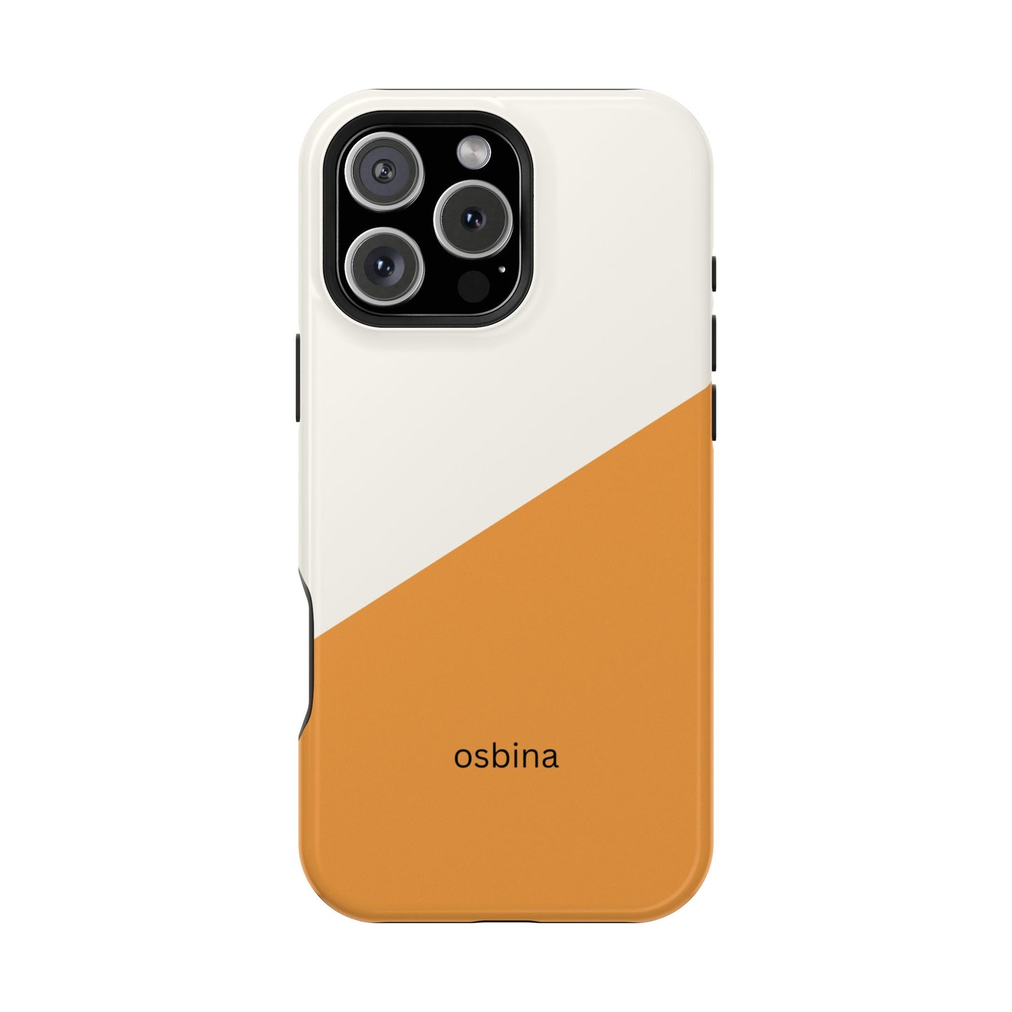 osbina | MagSafe Compatible for iPhone | Divide & Conquer — The Orange + White Split Diagonal Case | The Season Collective