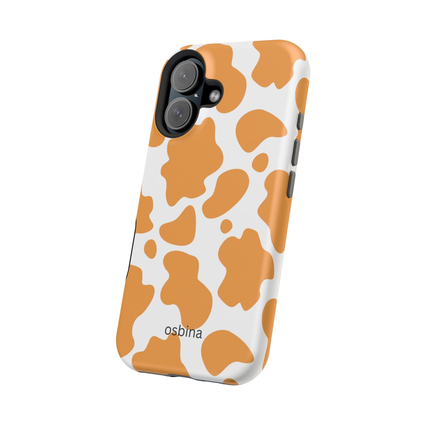 osbina | MagSafe Compatible for iPhone | Holy Cow, It’s Chic — The Orange Cow Print Case | The Season Collective