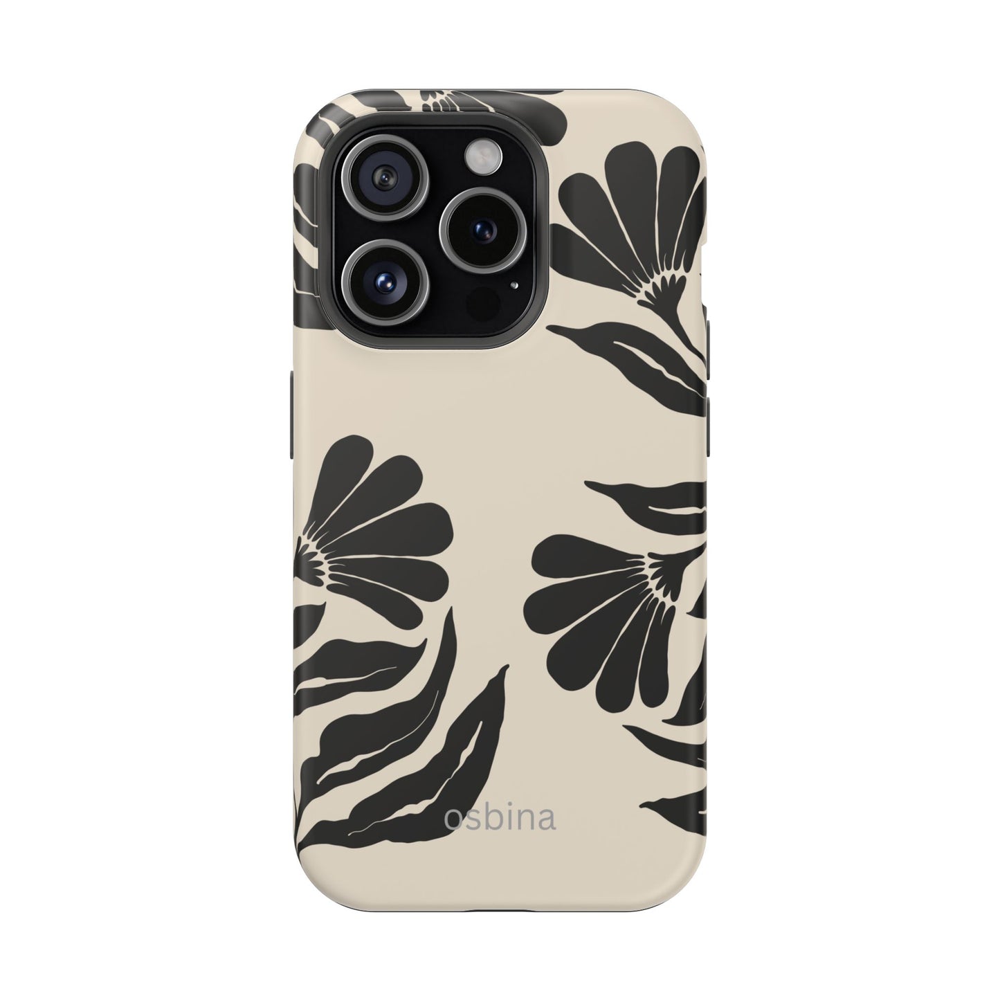 osbina | MagSafe compatible for iPhone | Obsidian Bloom Flower Phone Case | Modern Muse Collection