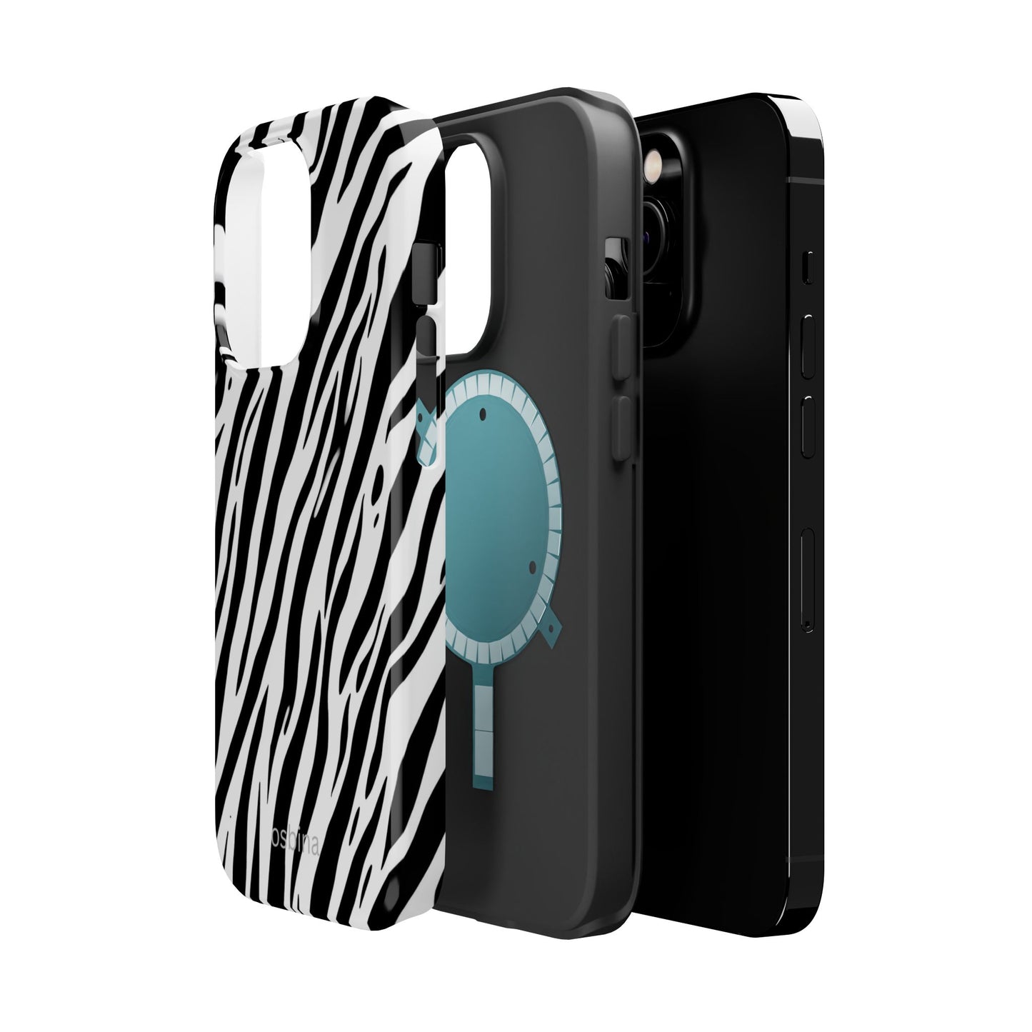 osbina | MagSafe Compatible for iPhone | The Bengal Bold Stripe Case in White + Black | The Season Collective