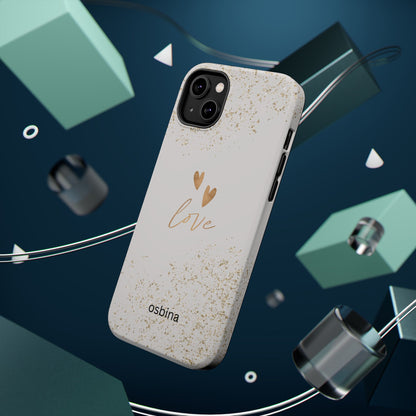 osbina | MagSafe compatible for iPhone | Golden Amour Phone Case | Modern Muse Collection
