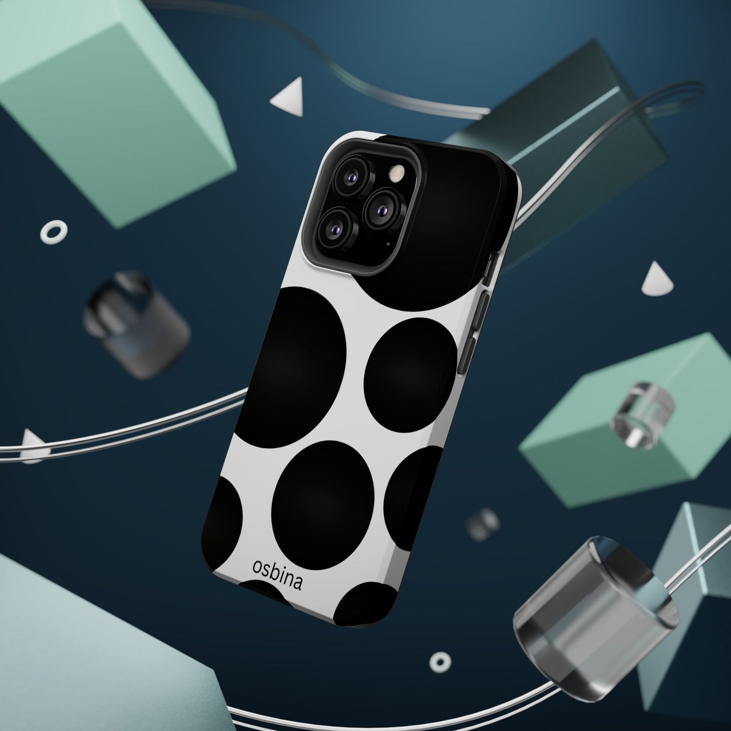 osbina | MagSafe compatible for iPhone | The Noir Bubbles Phone Case | Modern Muse Collection