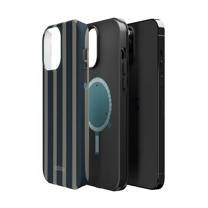 osbina | MagSafe compatible for iPhone | Grayhaven Navy & Gray Sophisticated Phone Case | Modern Muse Collection