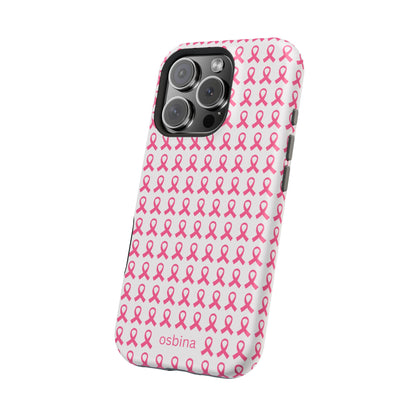 osbina |  MagSafe compatible for iPhone | Limited Edition The Side By Side Pink Ribbons Case in Light Pink + Soft Pink + Hot Pink | The Pink October Collection | Inspired By