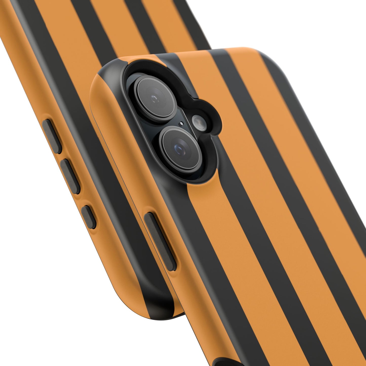 osbina | MagSafe Compatible for iPhone | The Statement Stripe Case in Black + Orange | The Season Collective