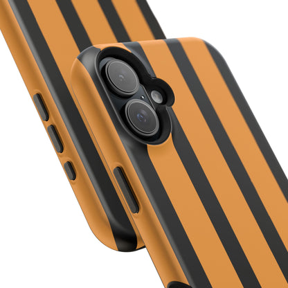 osbina | MagSafe Compatible for iPhone | The Statement Stripe Case in Black + Orange | The Season Collective
