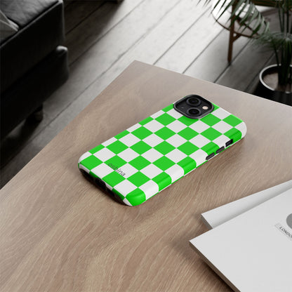 osbina | Neon Verdi Checks Phone Case | Color Edit Collection