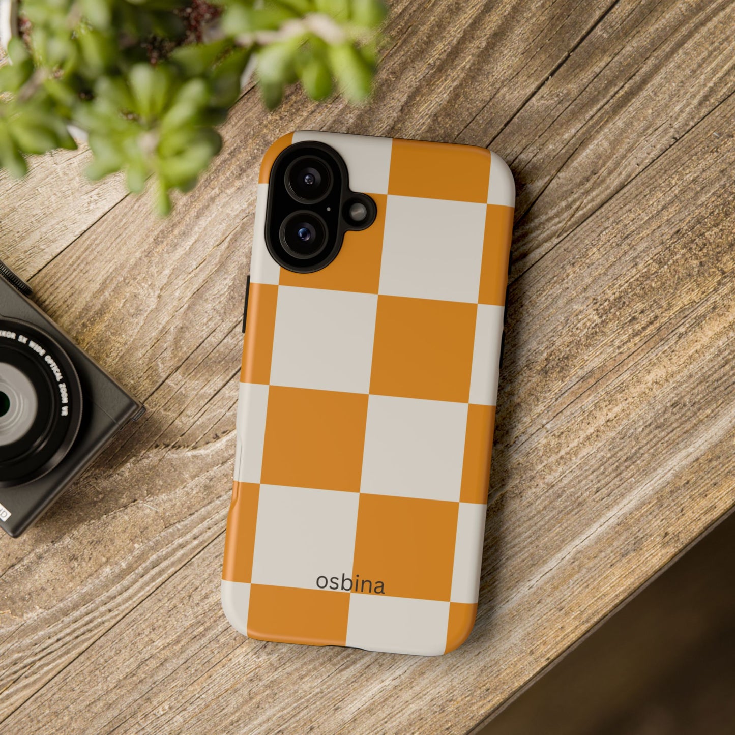osbina | Check You Out — The Orange + White Check Case | The Season Collective