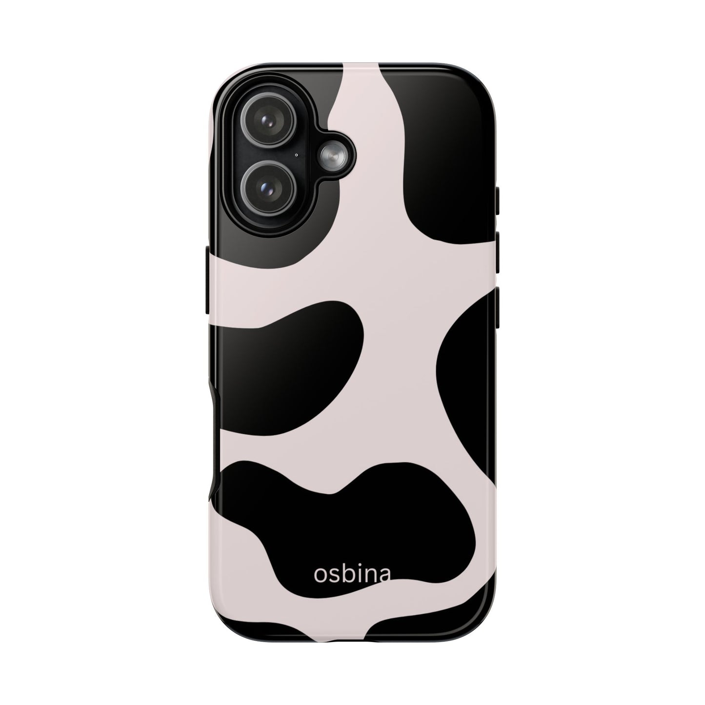 osbina | Prairie Chic Pink & Black Cow Print Phone Case | Modern Muse Collection