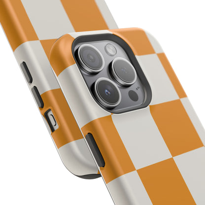 osbina | MagSafe Compatible for iPhone | Check You Out — The Orange + White Check Case | The Season Collective
