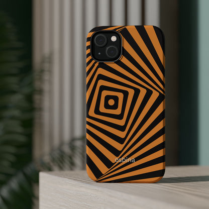 osbina | MagSafe Compatible for iPhone | Step Into the Zone — The Orange + Black Spiral Case | The Season Collective