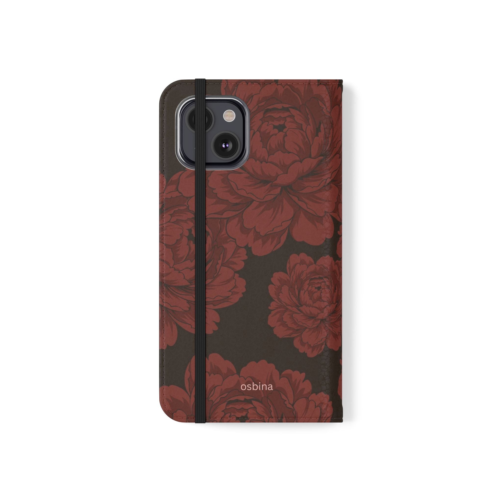 osbina | Wallet Flip Case for iPhone & Samsung | Oxblood Peony