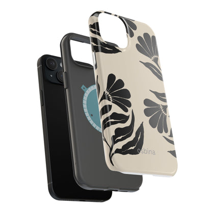osbina | MagSafe compatible for iPhone | Obsidian Bloom Flower Phone Case | Modern Muse Collection
