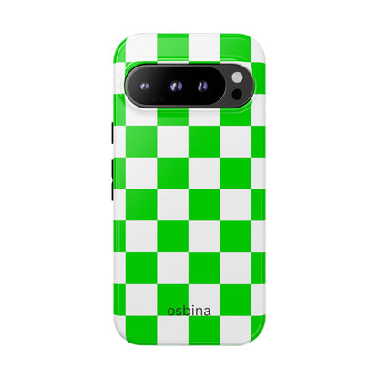 osbina | Neon Verdi Checks Phone Case | Color Edit Collection
