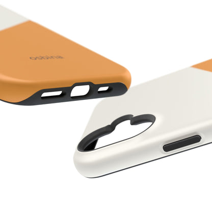 osbina | MagSafe Compatible for iPhone | Divide & Conquer — The Orange + White Split Diagonal Case | The Season Collective