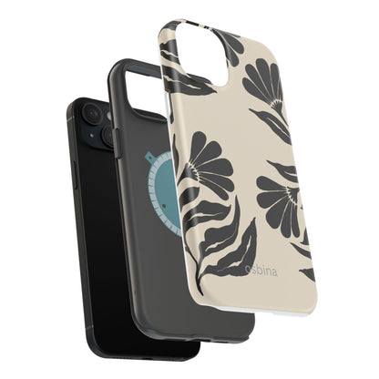 osbina | MagSafe compatible for iPhone | Obsidian Bloom Flower Phone Case | Modern Muse Collection